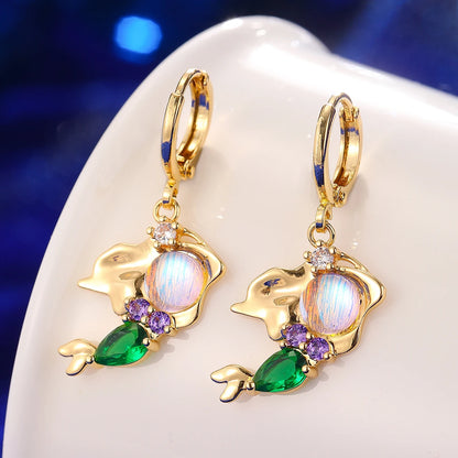 Collana alla moda con zirconi colorati, fiaba, piccola principessa, catena universale placcata in oro, catena clavicola, temperamento dolce