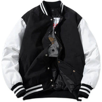 Winter Varsity Jacket Men Women Streetwear Basketball Jacket Fashion Casual Thick Parkas Men Korean Patchwork Couple Coat Button