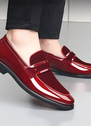 Nuove Scarpe da Cerimonia di Lusso per Uomo, Mocassini Rossi in Pelle Scamosciata, Calzature Formali Eleganti, Zapatos Hombre