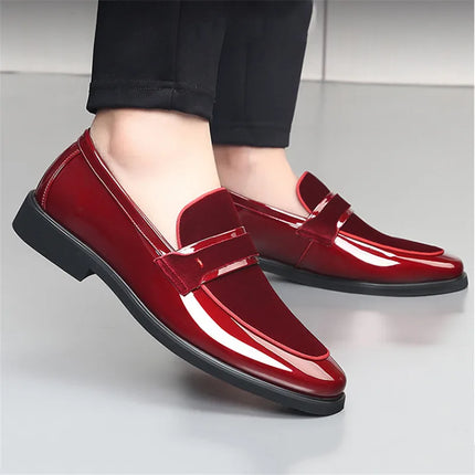 Nuove Scarpe da Cerimonia di Lusso per Uomo, Mocassini Rossi in Pelle Scamosciata, Calzature Formali Eleganti, Zapatos Hombre