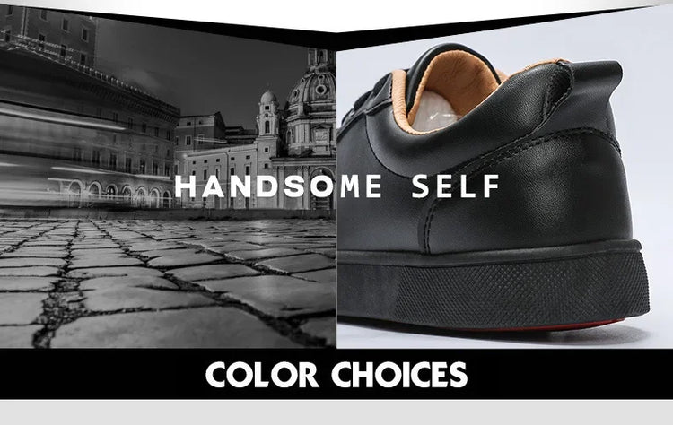 Men's High-End Casual Red Sole Board Oes Waterproof Sports Commuter Busin White Oes Simple Design Versatile Briti Sle