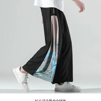 Nuovi pantaloni da uomo e da donna Chinoiserie moda giapponese pantaloni sportivi da uomo larghi di grandi dimensioni abbinati a pantaloni larghi di grandi dimensioni
