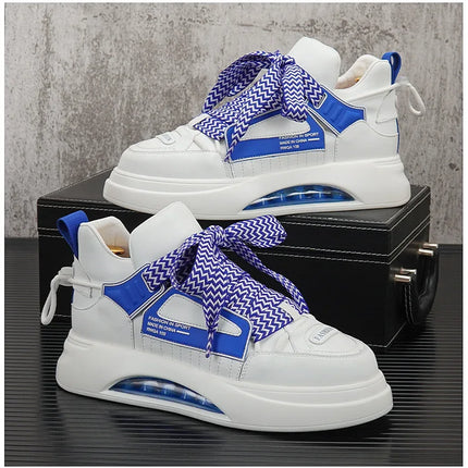 High top White Sneakers Best selling Mens Sneakers With Anti slip Wear resistant Properties Increasing Height by 6 Centimeters
