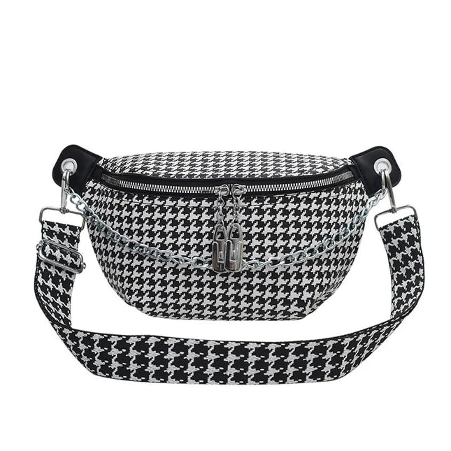 Women Chain Waist Bag Luxury Designer Chest Pack Quality PU Leather Fanny Pack Phone Purse Female Shoulder Crossbody Bag PlatiNum