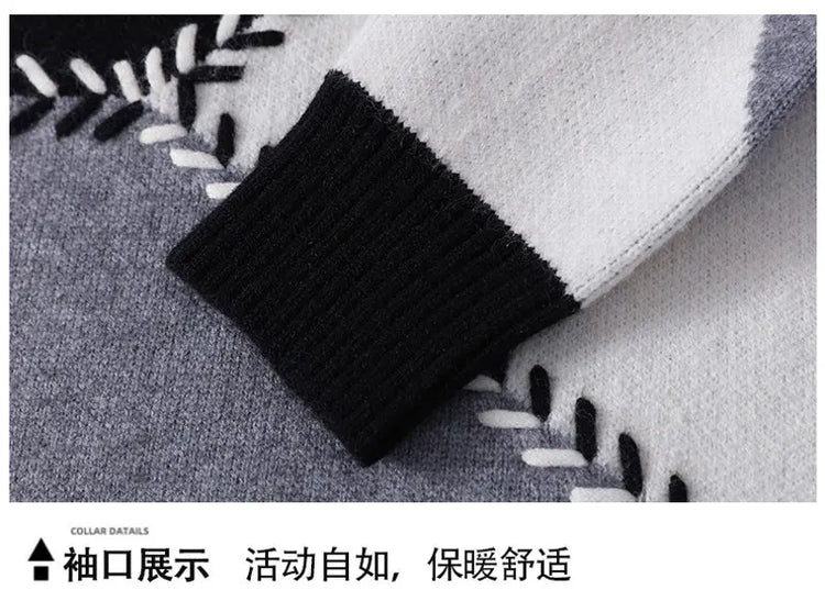 Winter Sweaters men Letter pattern thick sweater men Student youth sweaters autumn Men's wool pullovers full