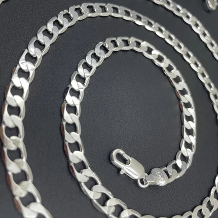 Men's 925 Sterling Silver Necklace 2/4/6/8/10/12MM 40-75cm Face Chain Necklace Lobster Clasp Men Women Engagement Jewelry Gifts PlatiNum