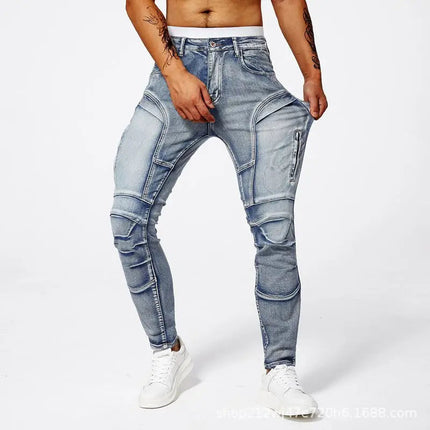 2025 New Motopants leisure motorcycle jeans riding trousers off-road motocross riding pants zipper design Multiple pockets PlatiNum