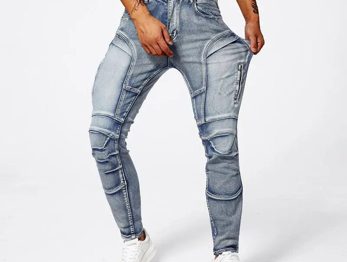 2025 New Motopants leisure motorcycle jeans riding trousers off-road motocross riding pants zipper design Multiple pockets PlatiNum