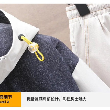 Spring Men Sportswear Tracksuit 2 Piece Running Sets Sports Hooded Jacket+Pant Sweatsuit Male Print Clothing Streetwear