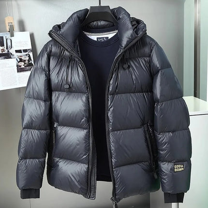 Winter Mens Down Coat Windproof Waterproof Outside Casual Outerwear Zip High Street Fashion Men Warm Hooded Windbreaker Jacket
