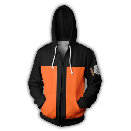 Anime Narutos Zipper Hoodie Cosplay Peripheral Digital Printing Hooded Cardigan Adults Children Daily Necessities