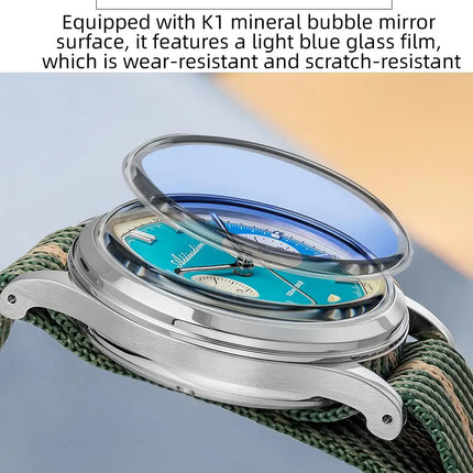 ADDIESDIVE AD2095 Man‘s Chronograph Watch BGW9 Super Luminous 10Bar Waterproof Bubble Mirror Glass VK64 Quartz Steel Wristwatch