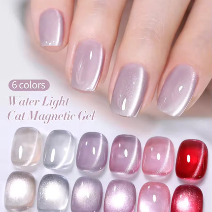 WS 10ml 6-Color Silver Water Light Cat Magnetic Gel Nail Polish Nail Supplies Vernis Semi Permanent Gel for Fall Winter Nails