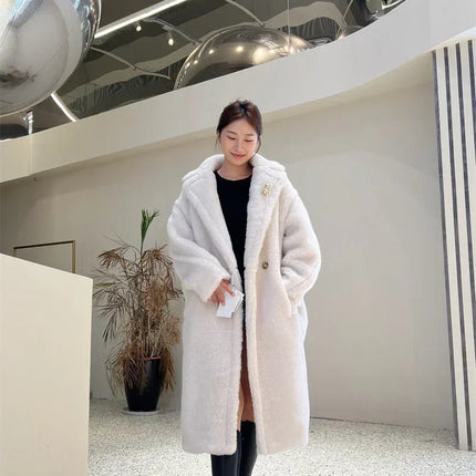 Max Teddy Coat 62% Alpaca 26% Wool 12% Silk Coat Winter Thicken Women's Coat