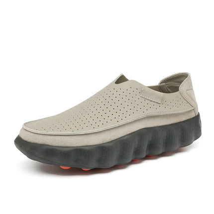 Mocassini da Uomo per Camminata all'Aperto, Scarpe Casual alla Moda, Scarpe da Passeggio in Pelle Morbida, Calzature Traspiranti per Guida, Mocassini Morbidi