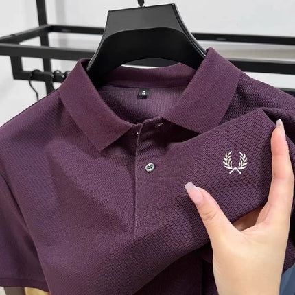 High-quality men's polo shirt, heavy cotton, summer, new, classic, branded, embroidered, comfortable, breathable, fashionable, short sleeve