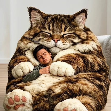 Giant Animal Sleeping Bag Soft Warm Plush Washable Cute Cat Envelope Bed for Adults Winter Outdoor Use