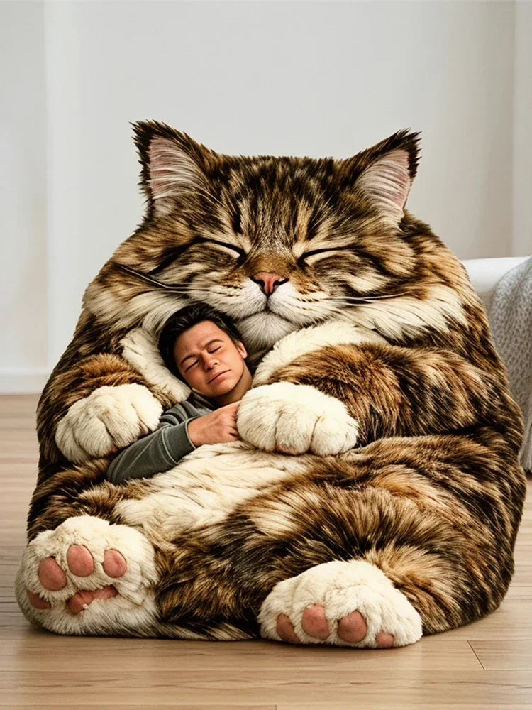 Giant Animal Sleeping Bag Soft Warm Plush Washable Cute Cat Envelope Bed for Adults Winter Outdoor Use