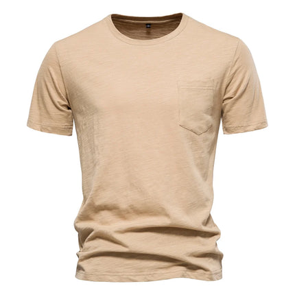 Men's 100% Cotton T-Shirt Soft Casual Fitness Summer Thin T-Shirts Men's Home Wear O-Neck Short Sleeve Solid T-Shirt for Men