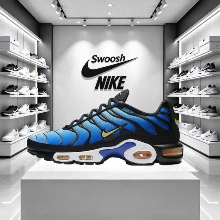 Nike Air Max Plus TN Men's Black Hyper Blue Gradient Fashion Classic Air Cushion Daily Jogging Commute Sneakers BQ4629-003