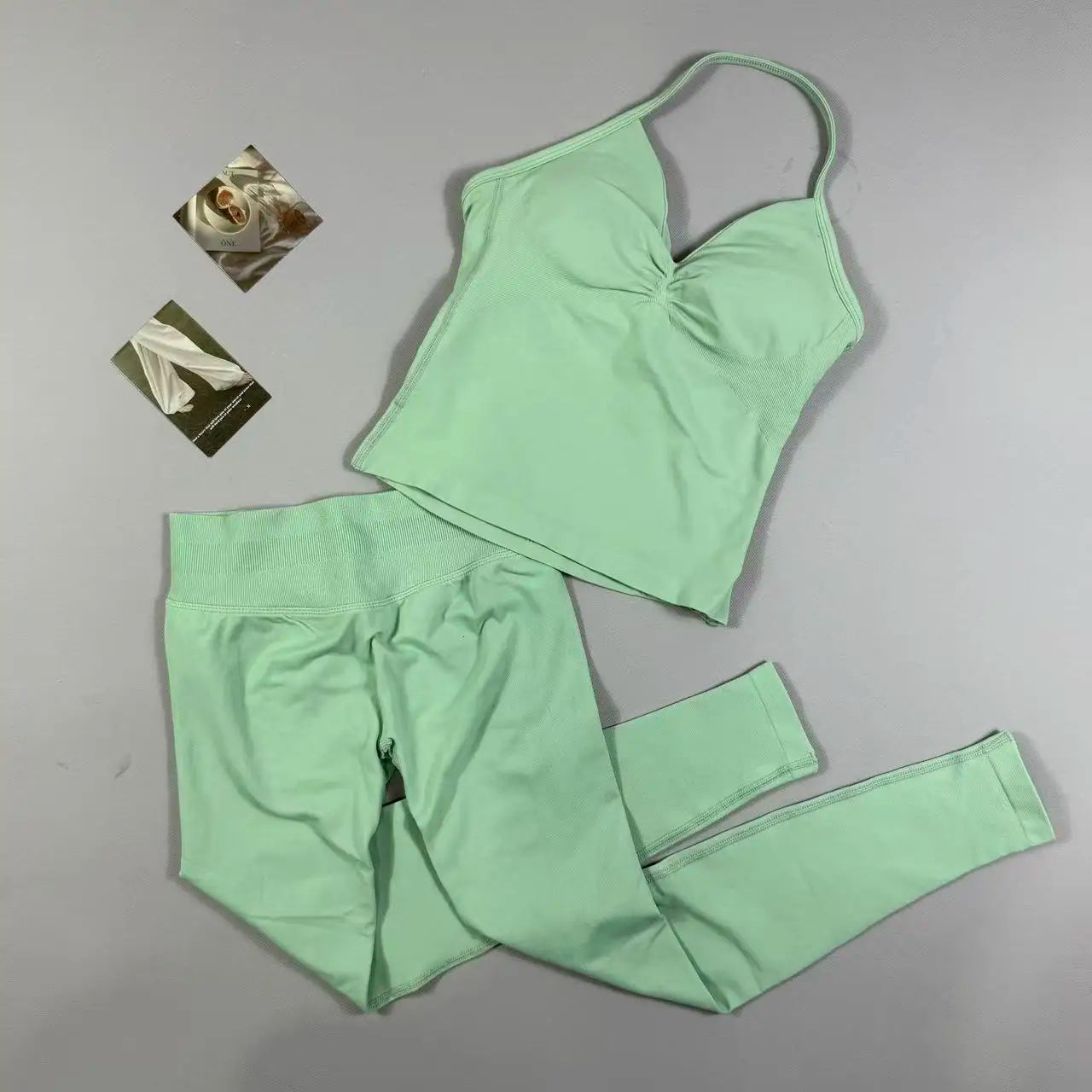 Yoga Gym Set 2 Piece Women Strappy Yoga Bra Top Workout Scrunch Shorts Sports Suit Fitness Clothes Seamless Yoga