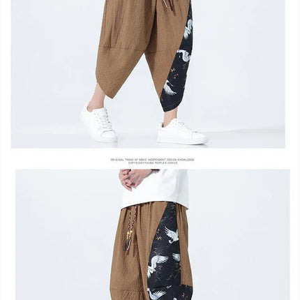 Pantaloncini estivi da uomo stile giapponese retrò comodi pantaloni da spiaggia traspiranti da uomo cintura elastica pantaloni casual Harun larghi e sottili