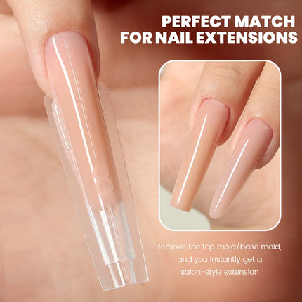 YOKEFELLOW Sandwich Dual Nail Forms 240pcs 15size Extensions-Dual Forms Coffin Almond Nail Forms Top Mold Bottom Mold Nail Extension Tools for Beginners