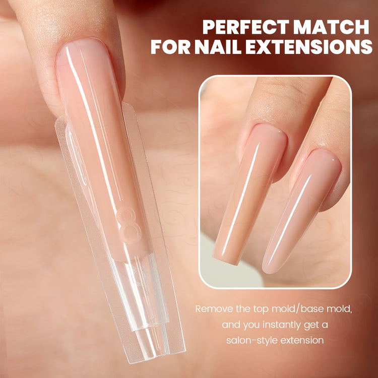 YOKEFELLOW Sandwich Dual Nail Forms 240pcs 15size Extensions-Dual Forms Coffin Almond Nail Forms Top Mold Bottom Mold Nail Extension Tools for Beginners