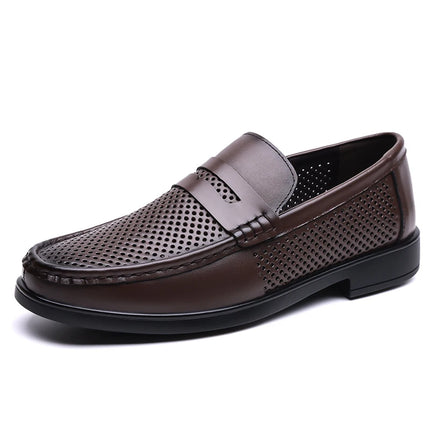 Mocassini in Pelle da Uomo Estate 2026, Scarpe Casual Slip-on Traspiranti, Comode per Camminare e per l'Ufficio