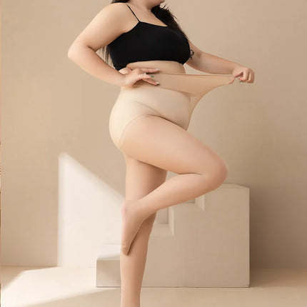 Plus Size Tights High Waist Anti-hook Tear-resistant Super Elastic Sheer Nylon Pantyhose Stocking large up to 110kg for Women