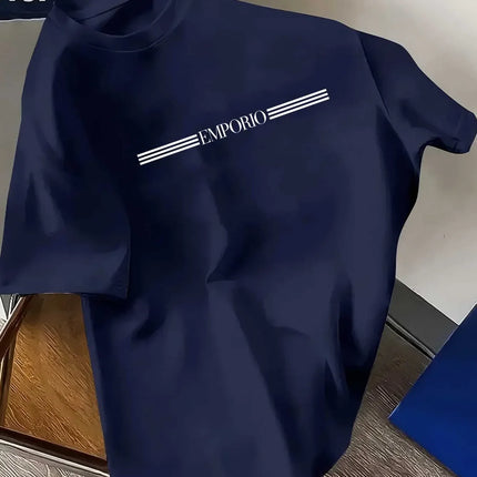 T-shirt da uomo di lusso in cotone 100% puro con stampa logo, a maniche corte, abbigliamento maschile di alta qualità, streetwear