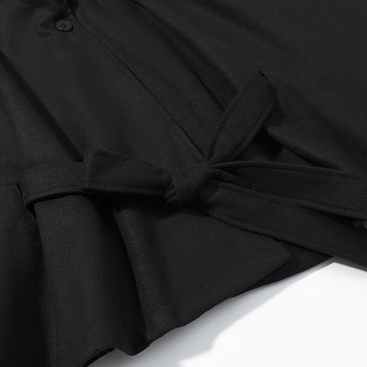 5 Colors New Autumn High Collar Woolen Cape Coat Tie Bow Sashes Long Bat Sleeve Front Buttons Cloak Shawl Jacket Loose Outerwear