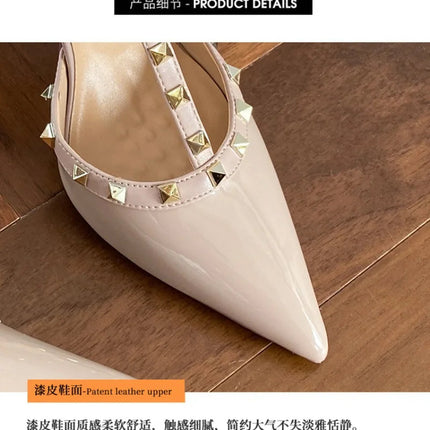 Scarpe da Donna di Design, Lussuose e Sexy con Borchie, Tacchi Alti Estivi, Sandali a Punta Stile Francese, Scarpe da Cerimonia, Zapatos De Mujer platinumshop