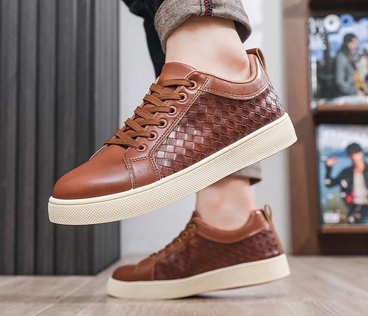 New Spring Autumn Low Cut Men's Board Shoes Fashion Lightweight Plaid Men's Casual Single Shoes