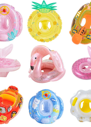 Rooxin Flamingo Nuoto Cerchio Bambino Infantile Galleggiante Piscina Anello di Nuoto Con Parasole Sedile Galleggiante Estate Spiaggia Piscina Festa Giocattoli