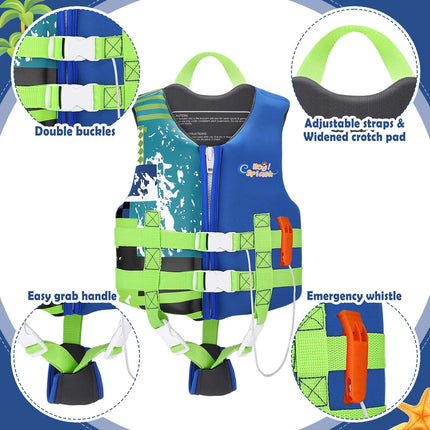 HeySplash Kids Swim Vest Float Jacket Swimming Pullover Swimsuit with Adjustable Strap Floating Vest for Toddlers