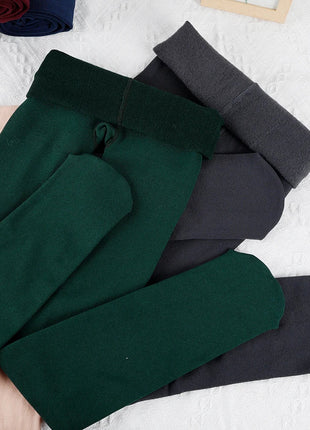 Women New Large Size Pantyhose with Extra Thick Fleece and One-piece Leggings Colored Tight Fitting Pantyhose PlatiNum