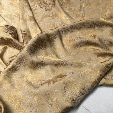 Tessuto jacquard con motivo peonia in rilievo bicolore al metro per gonne, pigiami, cucito, tessuto Hanfu stampato, delicato sulla pelle, sottile e morbido
