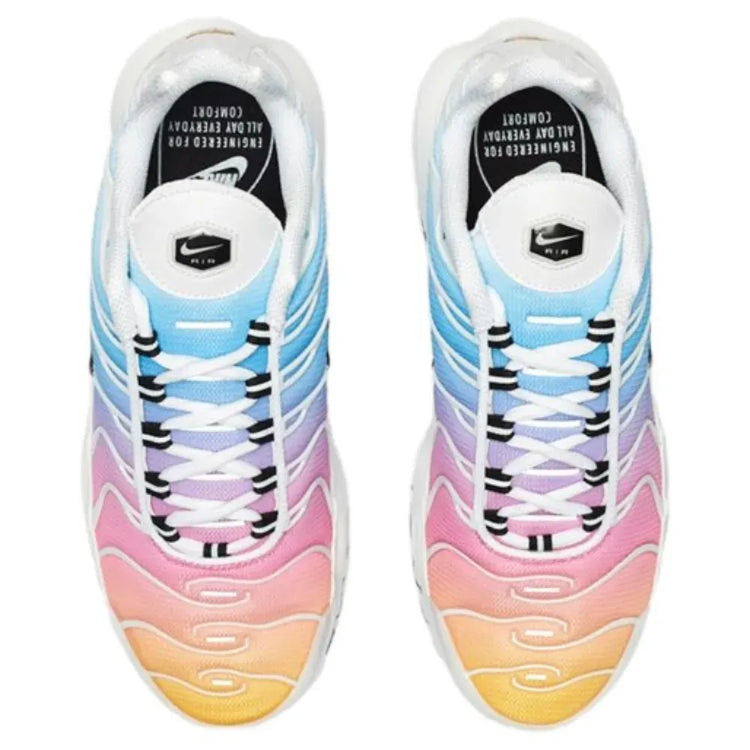 Nike Air Max Plus TN Women Sneakers White Blue Low Top Cushion Wear-resistant Casual Running Shoes 605112-115