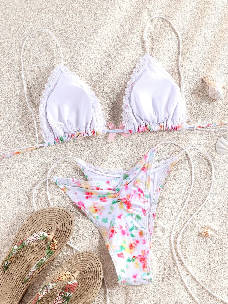 ZRTAK Bikini sexy con bordi in pizzo Micro perizoma costume da bagno costume da bagno donna Biquini fasciatura costumi da bagno costumi da bagno set bikini 2 pezzi platinumshop