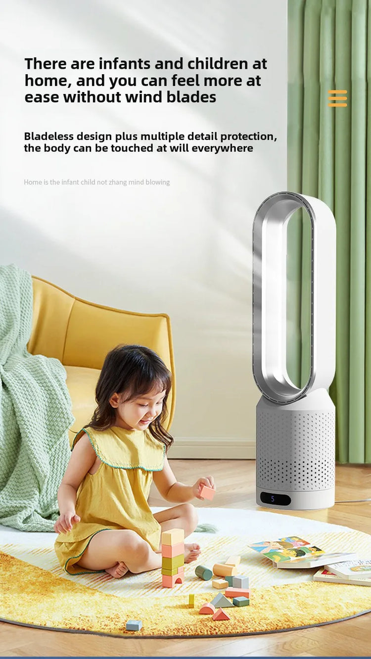 NUOVO Ventilatore Senza Pale 2026 per Purificazione dell'Aria Domestica, Circolazione Ultra Silenziosa, Ventilatore a Torre per Dormitorio