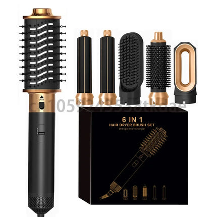 6 in 1 Hair Dryer One-step Hot Air Comb Set Professional Air styling Curling Iron Hair Straightener Styling Tool Hair Dryer