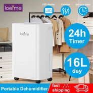 LOEFME Deumidificatore Elettrico Sbrinamento 24H Timer Smart Home Camera Da Letto Seminterrato Automatico 16L/24H 2L Serbatoio Acqua con Ruote Tubi