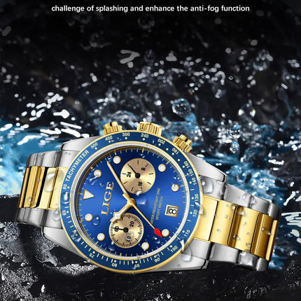 LIGE Nuovi orologi da uomo Orologi da polso al quarzo da uomo di lusso delle migliori marche Cronografo sportivo impermeabile e luminoso Relogio Masculino+BOX platinumshop