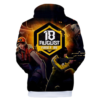 Cartoon Novelty Cute New Game FREE FIRE 3D print Hoodies Sweatshirts Men/Women Sweatshirt Fashion Casual Long Sleeve Pullovers
