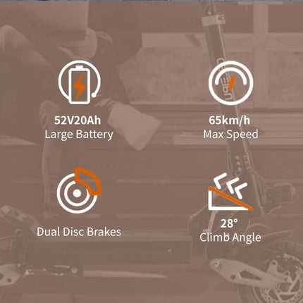 Monopattino Elettrico GELEIPU Z1 PRO per Adulti, Velocità Massima 65km/h, Doppio Motore 2400W, E-Scooter Potente platinumshop