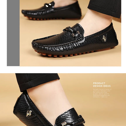 Scarpe casual da uomo nere classiche, comode scarpe basse in pelle PU da uomo, scarpe leggere senza lacci, scarpe da guida da uomo
