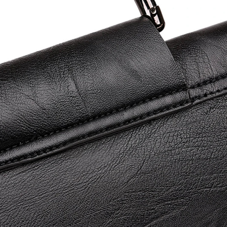 Female Shoulder Messenger Bags Casual Crossbody Bag Black PU Leather 2024Trend Women Stone Print Chain Envelope Clutch Purses PlatiNum