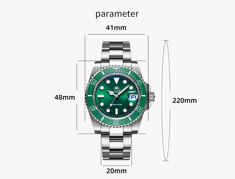 ADDIESDIVE Quartz Watch for Men 316L Stainless Steel Super Luminous Ceramic Bezel 200m Waterproof Classic Diving Men‘s Watch