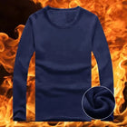 Thickened Fleece Men's T-shirt round Neck Base Shirt Autumn Clothes Winter Long Sleeve Breathable Casual Wear Chinese Origin PlatiNum